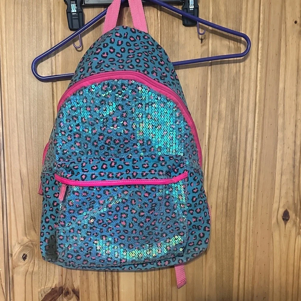 Sequin Leopard Print Backpack